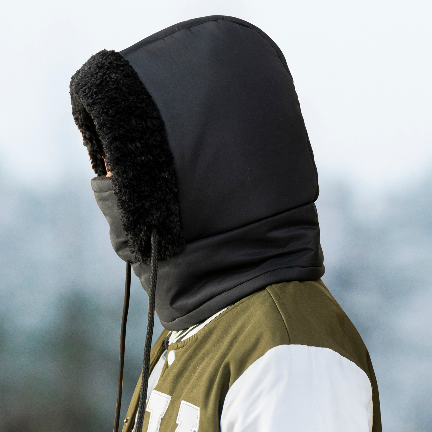 Winter Hood Cap Black colour
