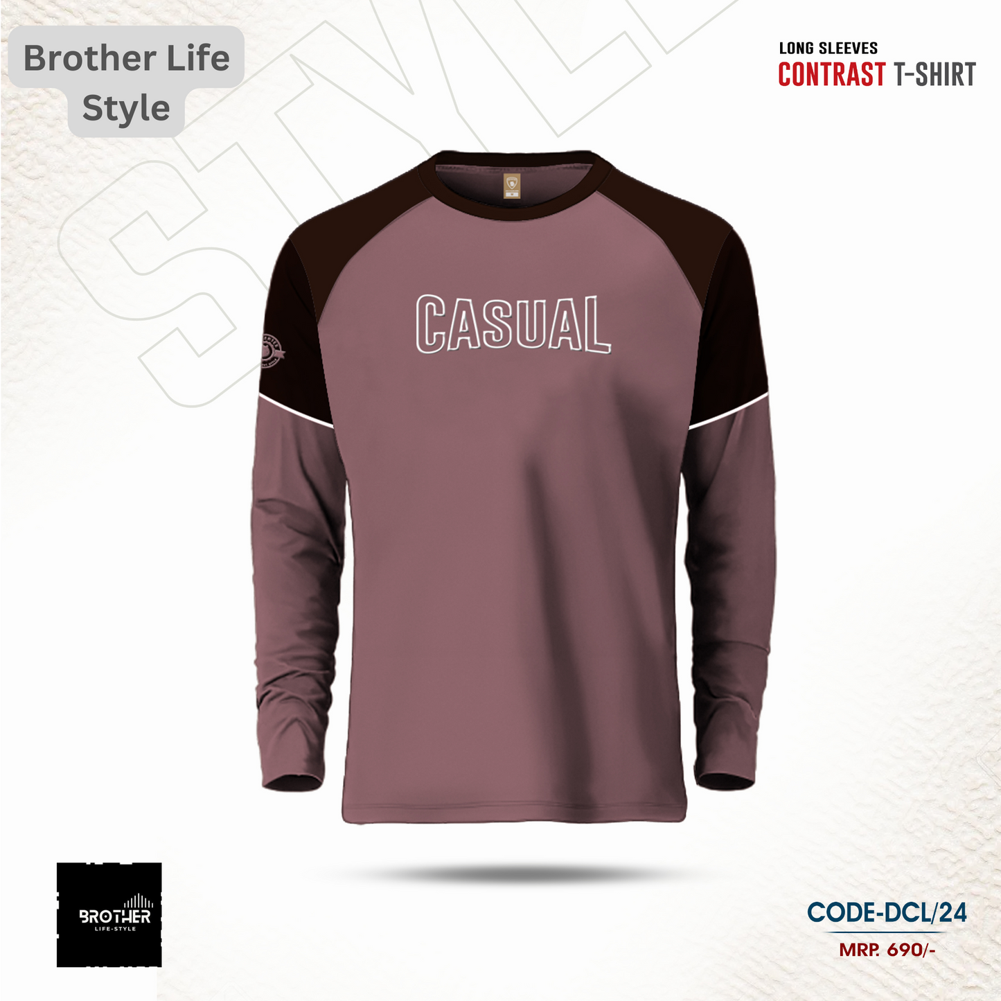 Mens Premium Designer Edition Full Sleeve T Shirt - LIGHTPINK SBD 400