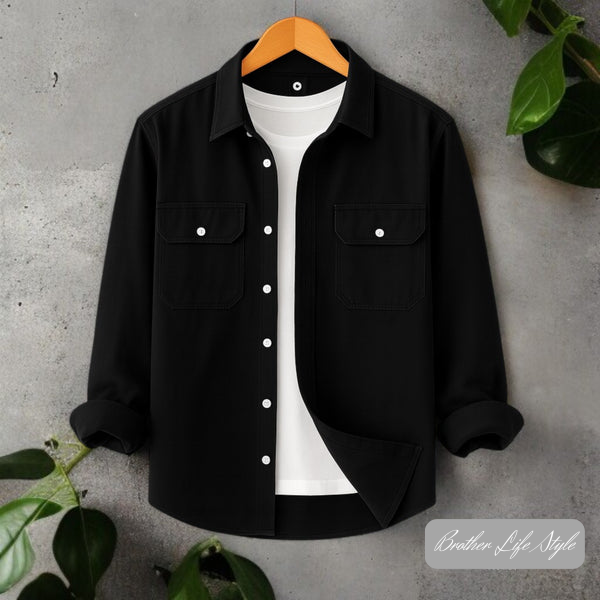 Black Colour Full Sleeve Casual Shirt