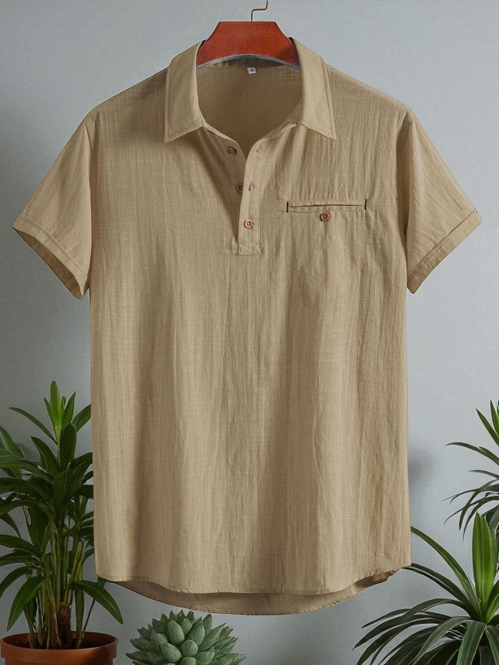 Premium Cotton Spread Collar Katua Shirt Cream Colour