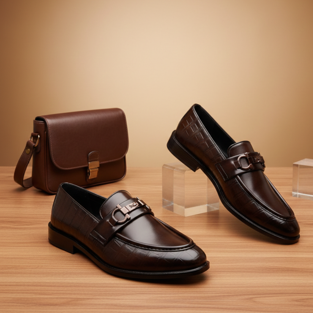 Black & Chocolate Colour Luxuries Men's Bit Loafer SBD-01