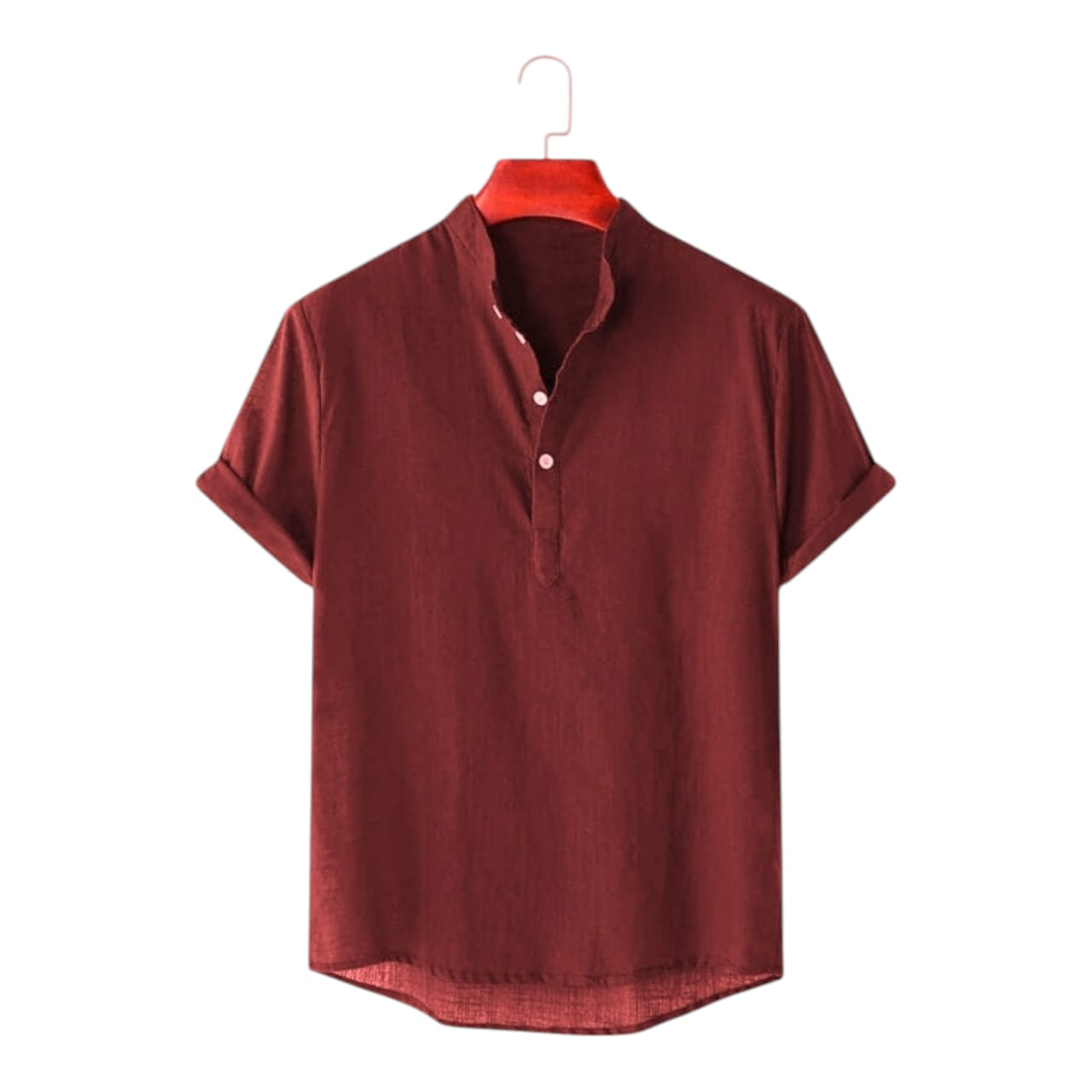 Maroon Colour Half Sleeve Katua Shirt