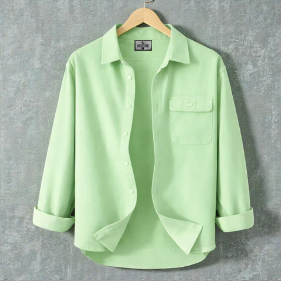 Lemon Colour Single Pocket Full Sleeve Shirt