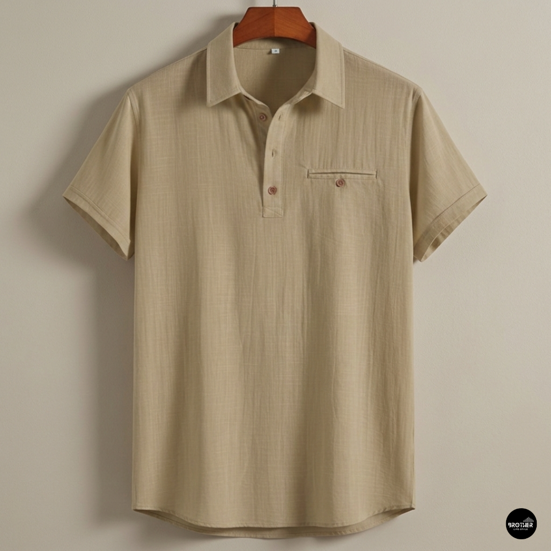 Premium Cotton Spread Collar Katua Shirt Cream Colour