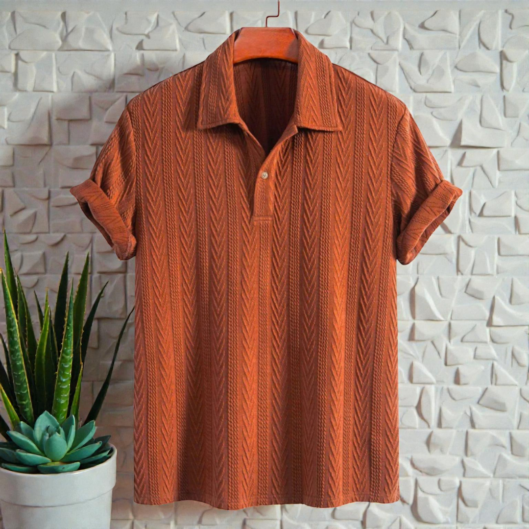 Knitted Brown Polo Shirt