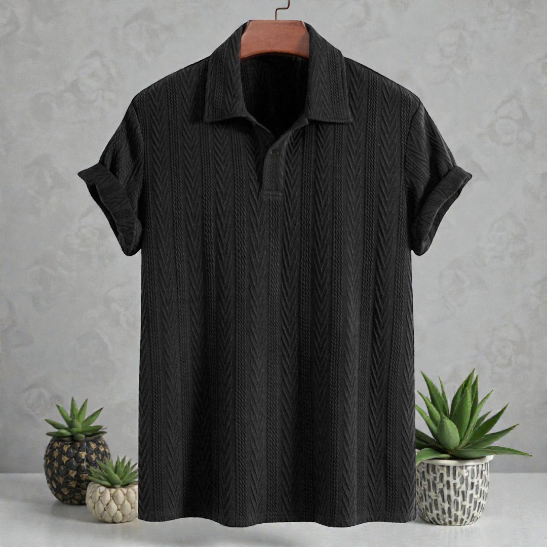 Knitted Black Polo Shirt