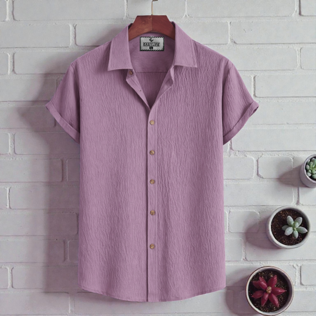 Deep Onion Colour Premium Zafran Cotton Half Sleeve Shirt