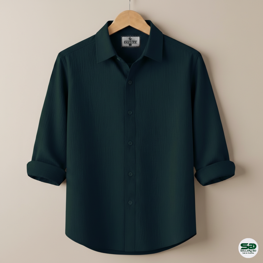 Teal Premium Zafran Cotton Full Sleeve Shirt