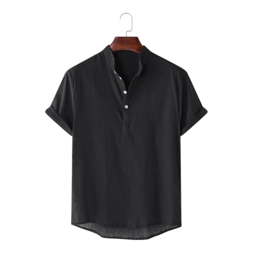 Black Colour Half Sleeve Katua Shirt