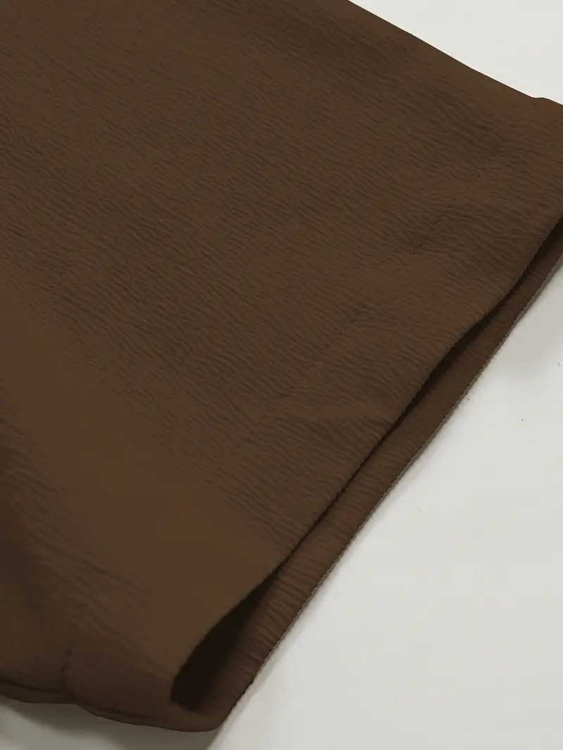 Saffron Cotton Coffee Band Collar Solid Shirt