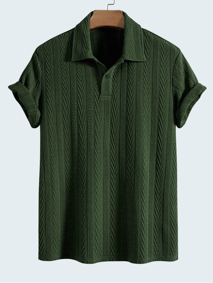 Knitted Bottle Green Polo Shirt