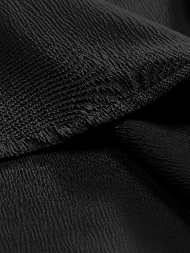 Saffron Cotton Black Band Collar Solid Shirt