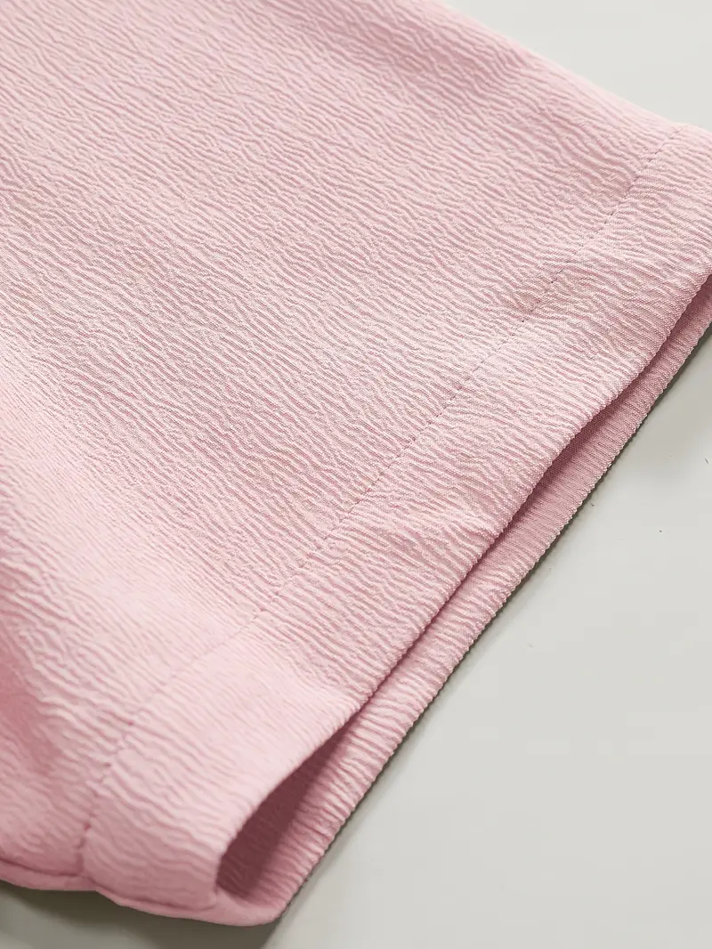 Saffron Cotton Pink Band Collar Solid Shirt