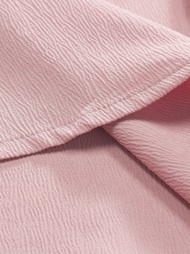 Saffron Cotton Pink Band Collar Solid Shirt