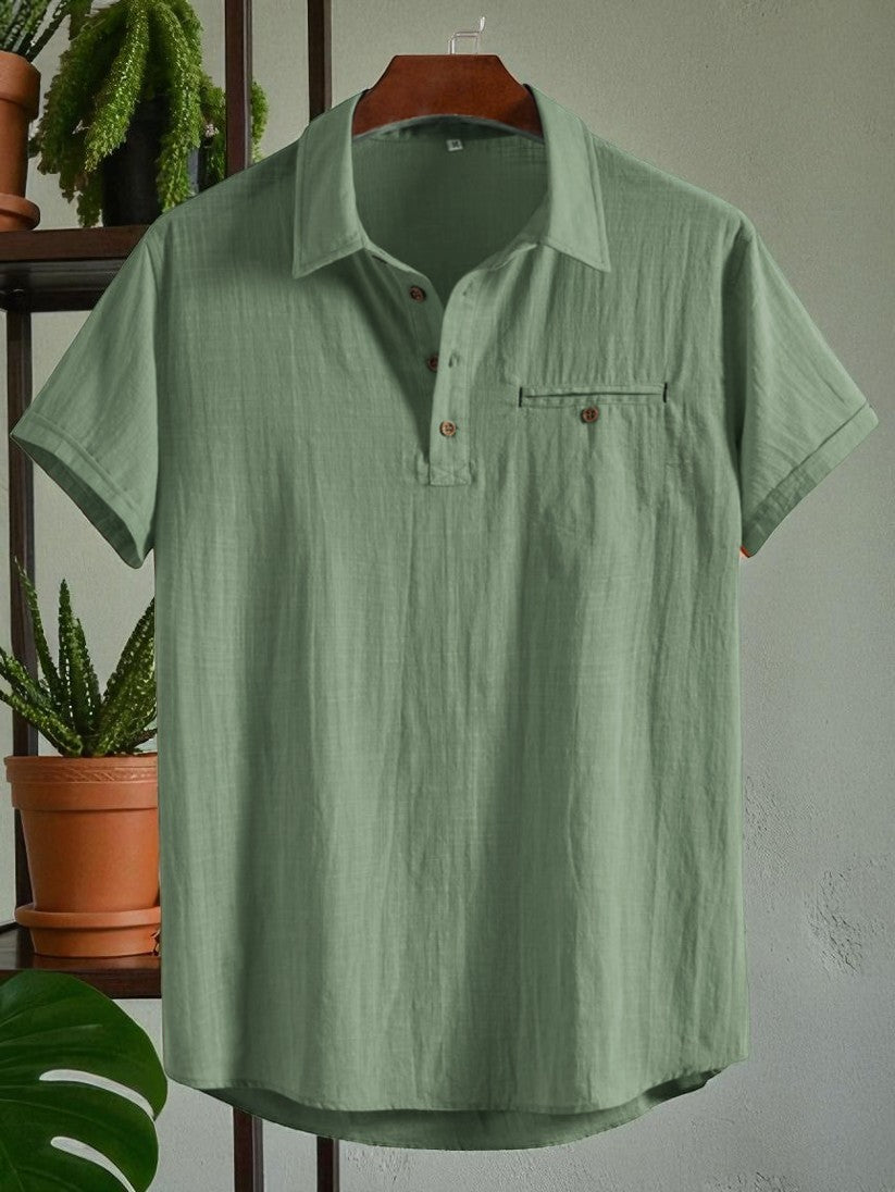 Premium Cotton Spread Collar Katua Shirt See Green Colour