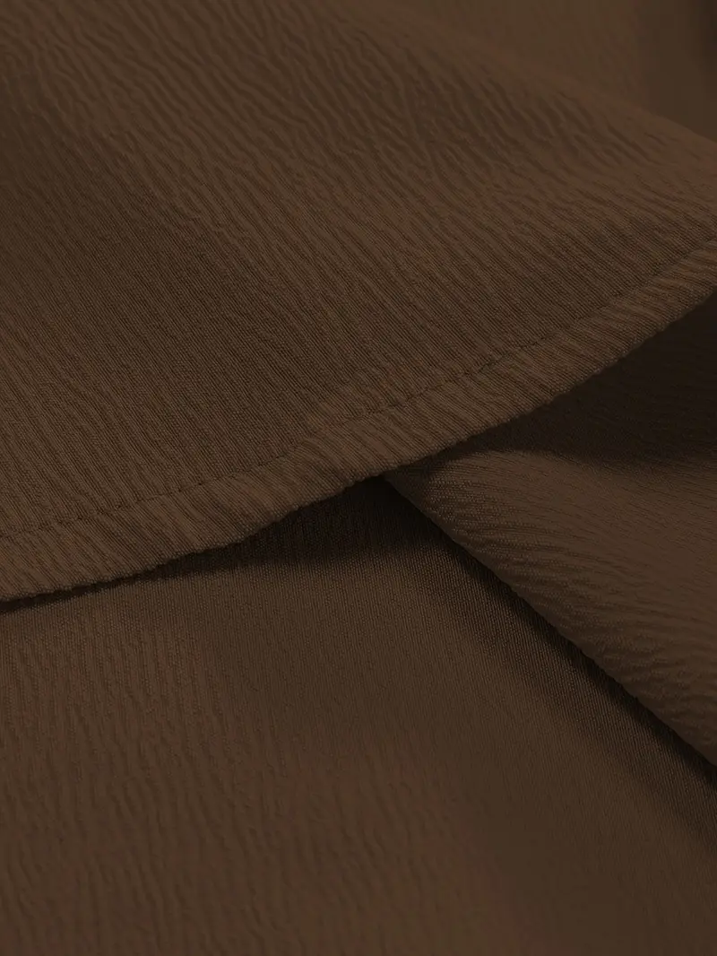 Saffron Cotton Coffee Band Collar Solid Shirt