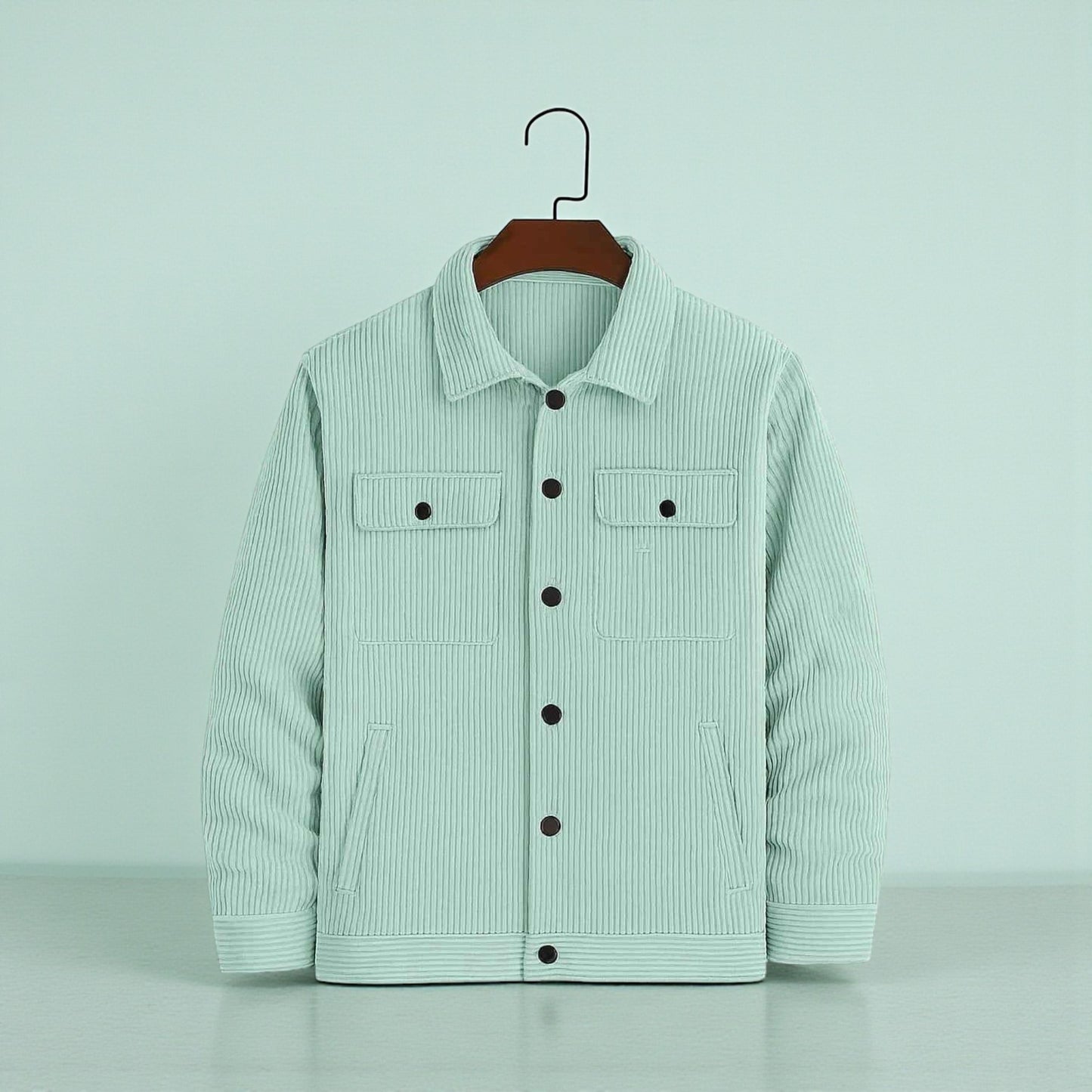 Men's casual corduroy jacket Light Moss Green