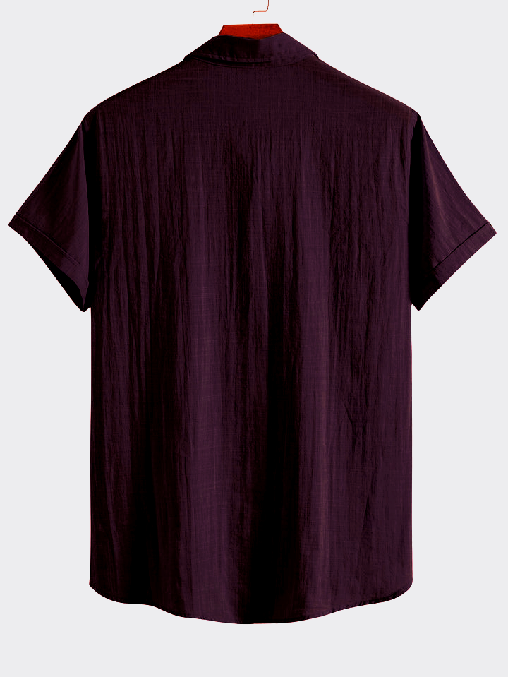 Premium Cotton Spread Collar Katua Shirt Deep Plum Colour
