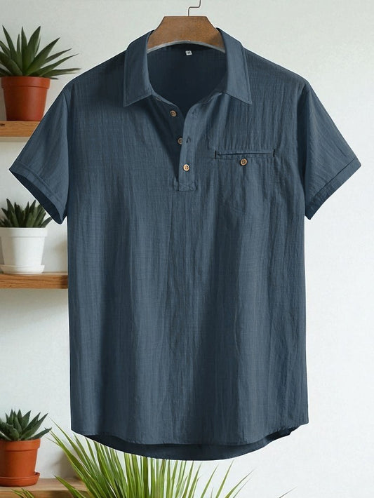 Premium Cotton Spread Collar Katua Shirt Deep Ash Colour