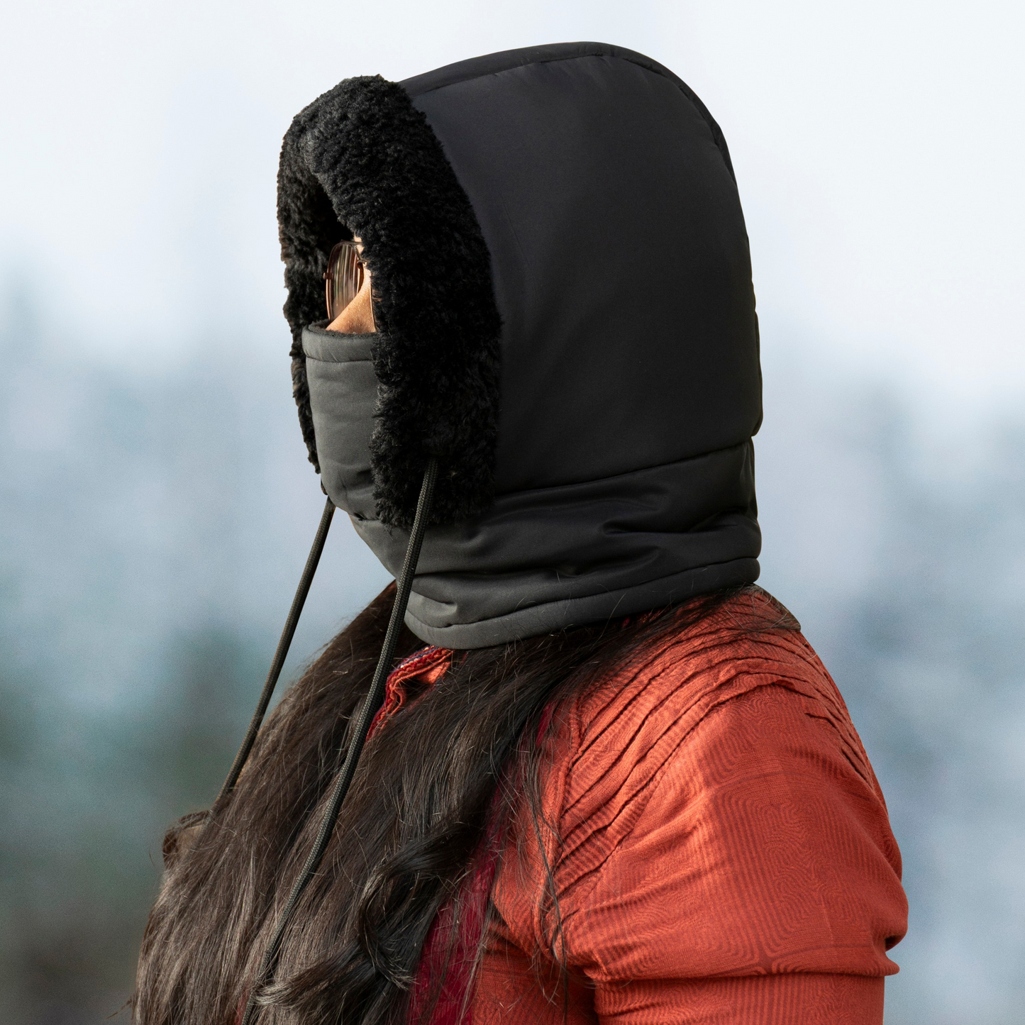 Winter Hood Cap Black colour