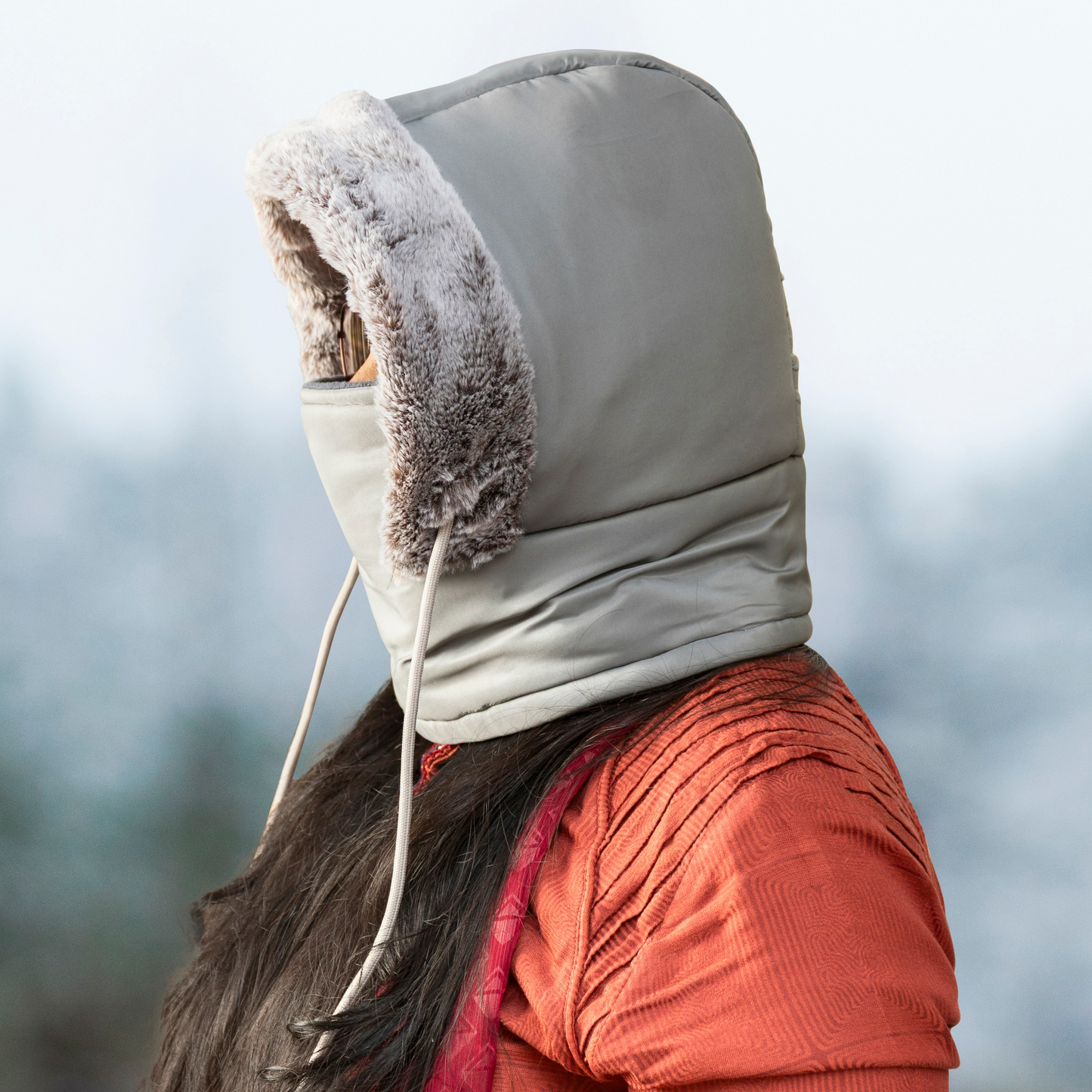 Winter Hood Cap Ash colour