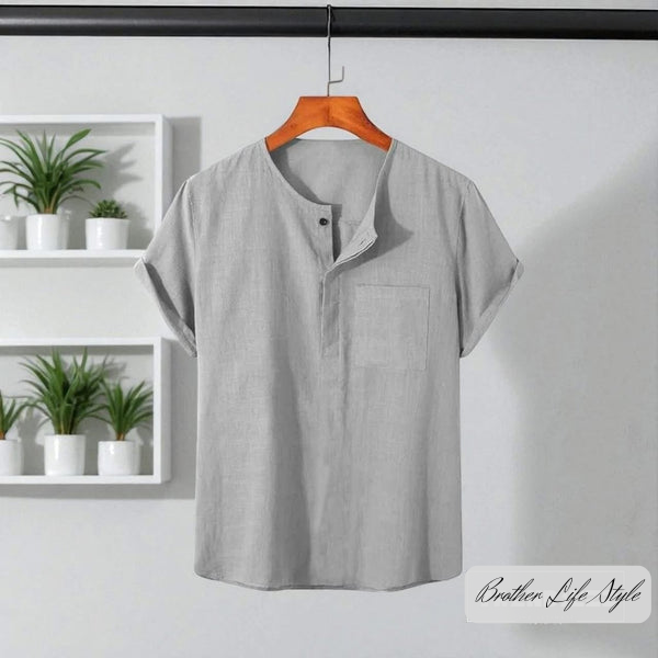 O-Nick Half Sleeve Katua Shirt Light Ash Colour