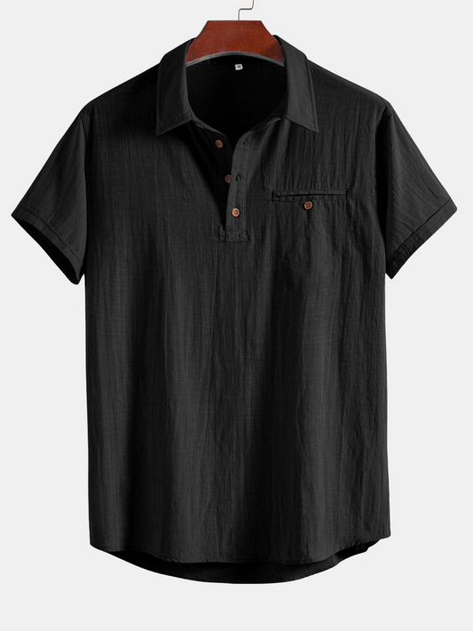 Premium Cotton Spread Collar Katua Shirt Black Colour