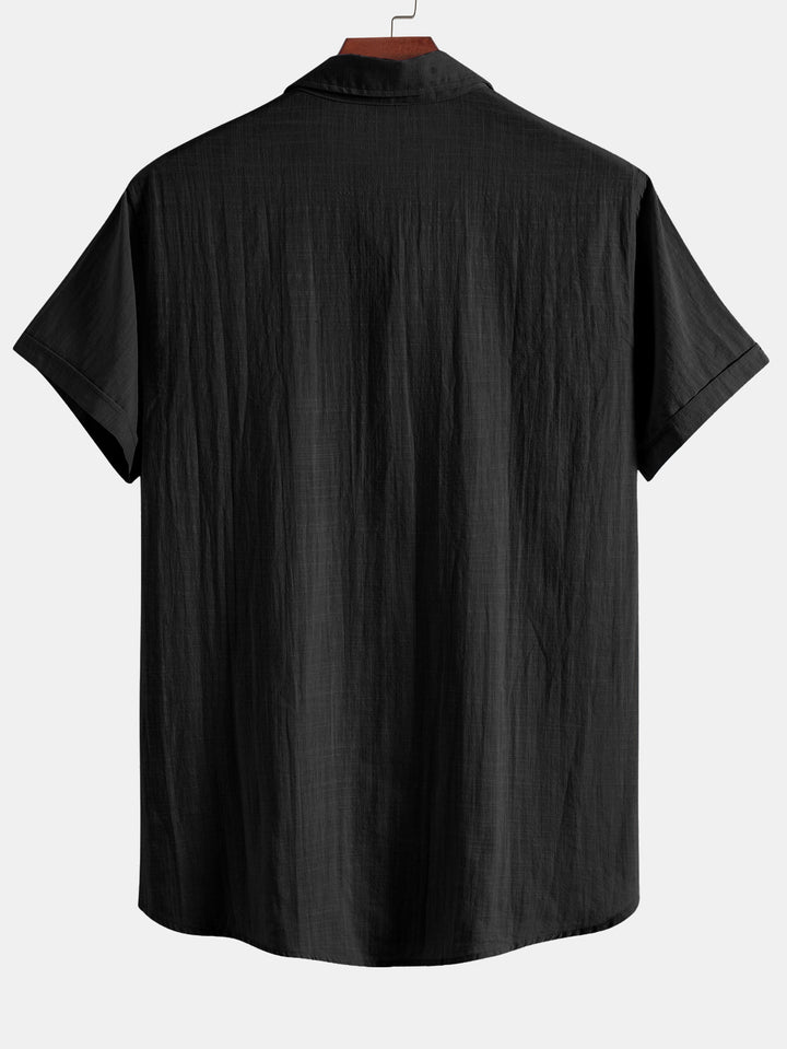 Premium Cotton Spread Collar Katua Shirt Black Colour