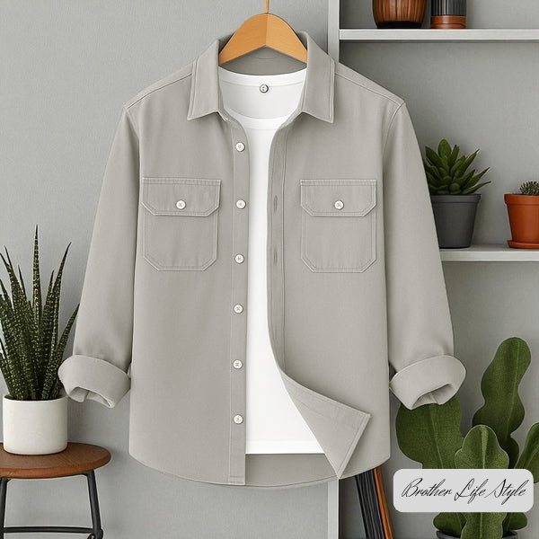 Light Ash Colour Full Sleeve Casual Shirt