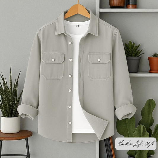 Light Ash Colour Full Sleeve Casual Shirt