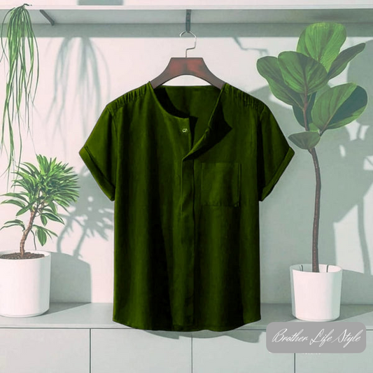O-Nick Half Sleeve Katua Shirt Olive Colour