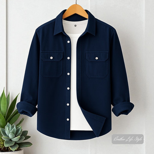 Navy Blue Colour Full Sleeve Casual Shirt