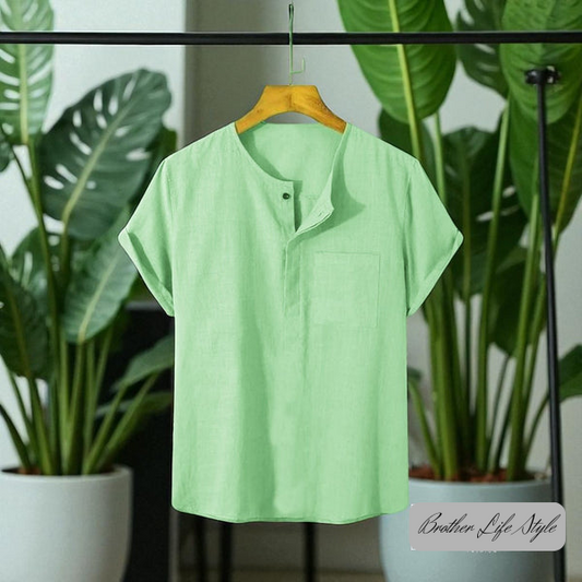 O-Nick Half Sleeve Katua Shirt Light Lemon Colour