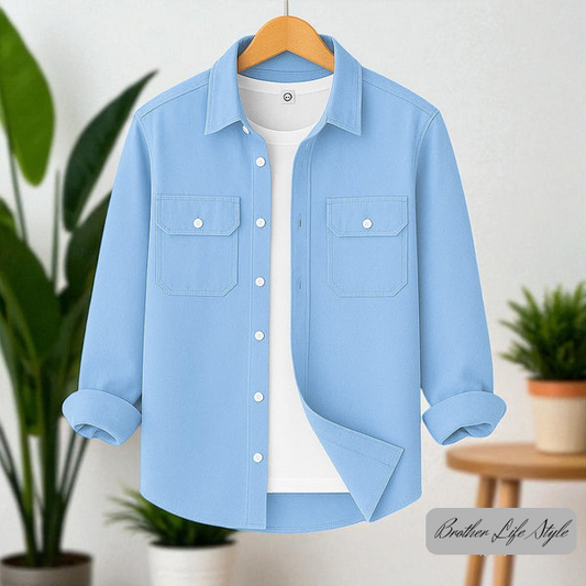Sky Blue Colour Full Sleeve Casual Shirt