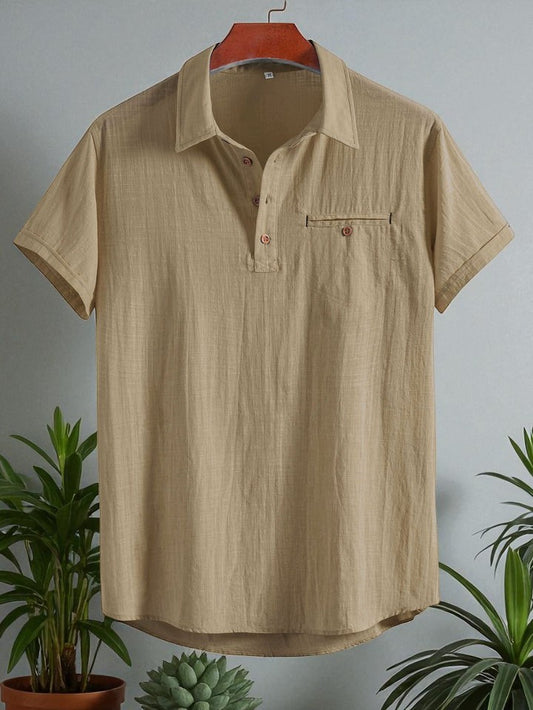 Premium Cotton Spread Collar Katua Shirt Cream Colour