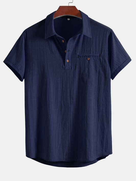 Premium Cotton Spread Collar Katua Shirt Navy Blue Colour