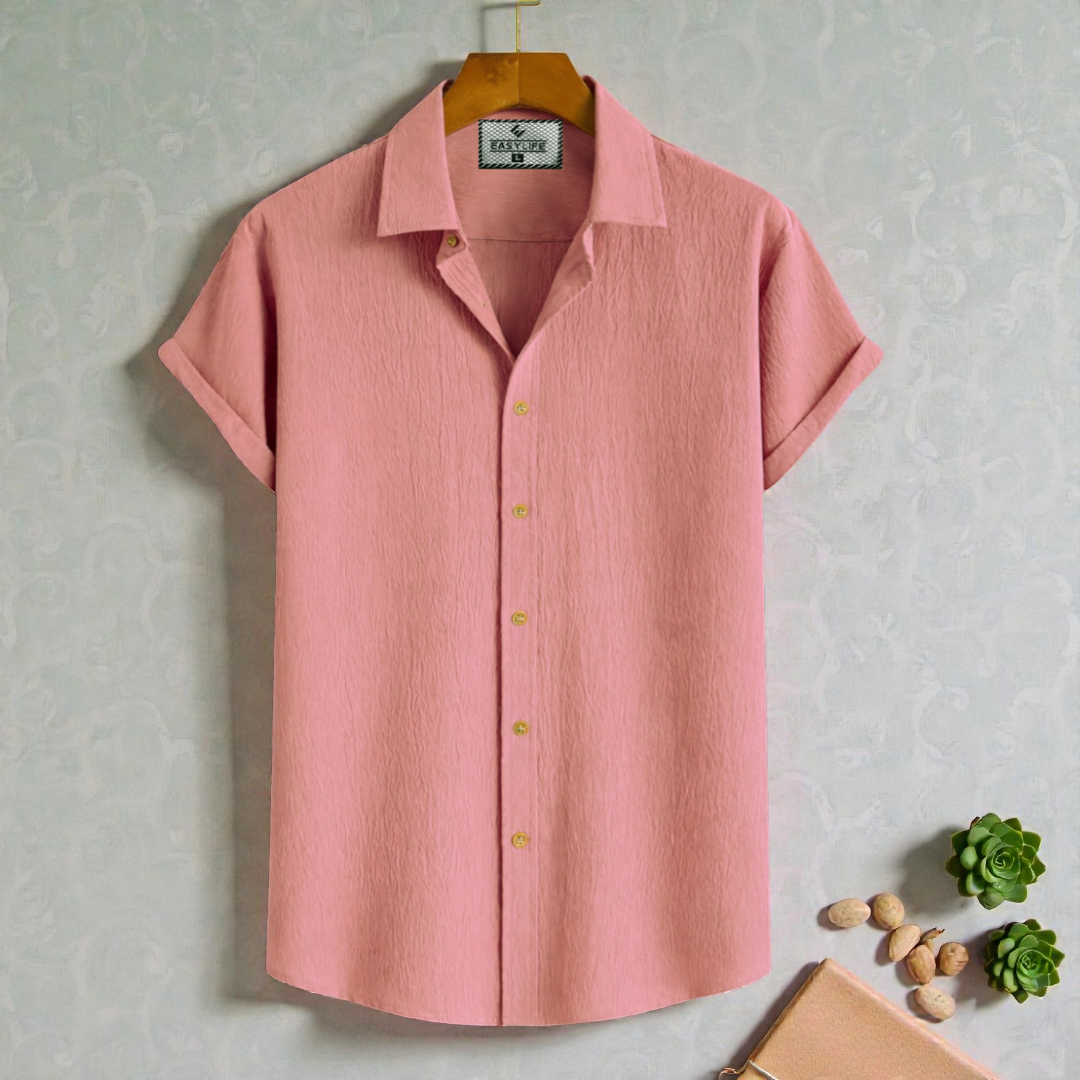 Onion Colour Premium Zafran Cotton Half Sleeve Shirt