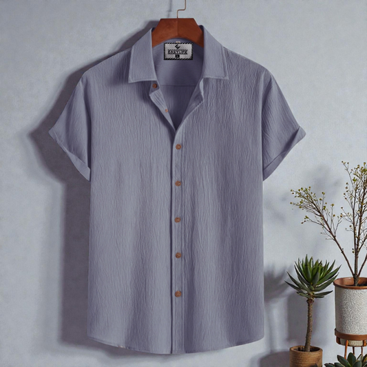 Ash Colour Premium Zafran Cotton Half Sleeve Shirt