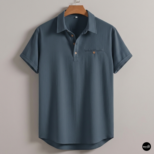 Premium Cotton Spread Collar Katua Shirt Deep Ash Colour