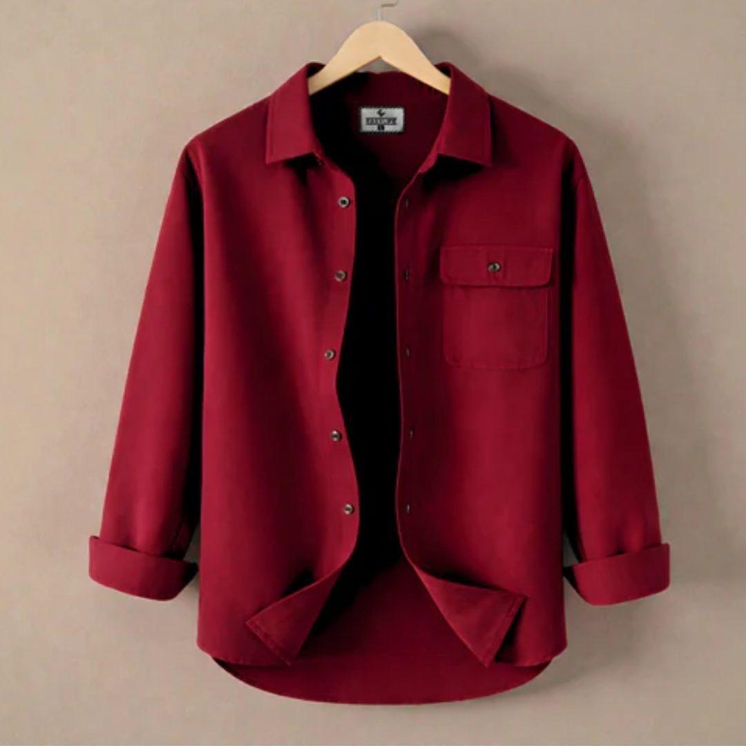 Maroon Single Pocket Full Sleeve Shirt