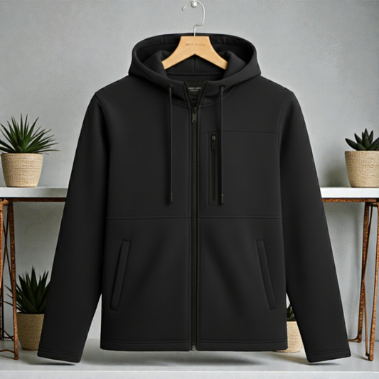 Black - Men's Arms Full Zip Hooded Jacket