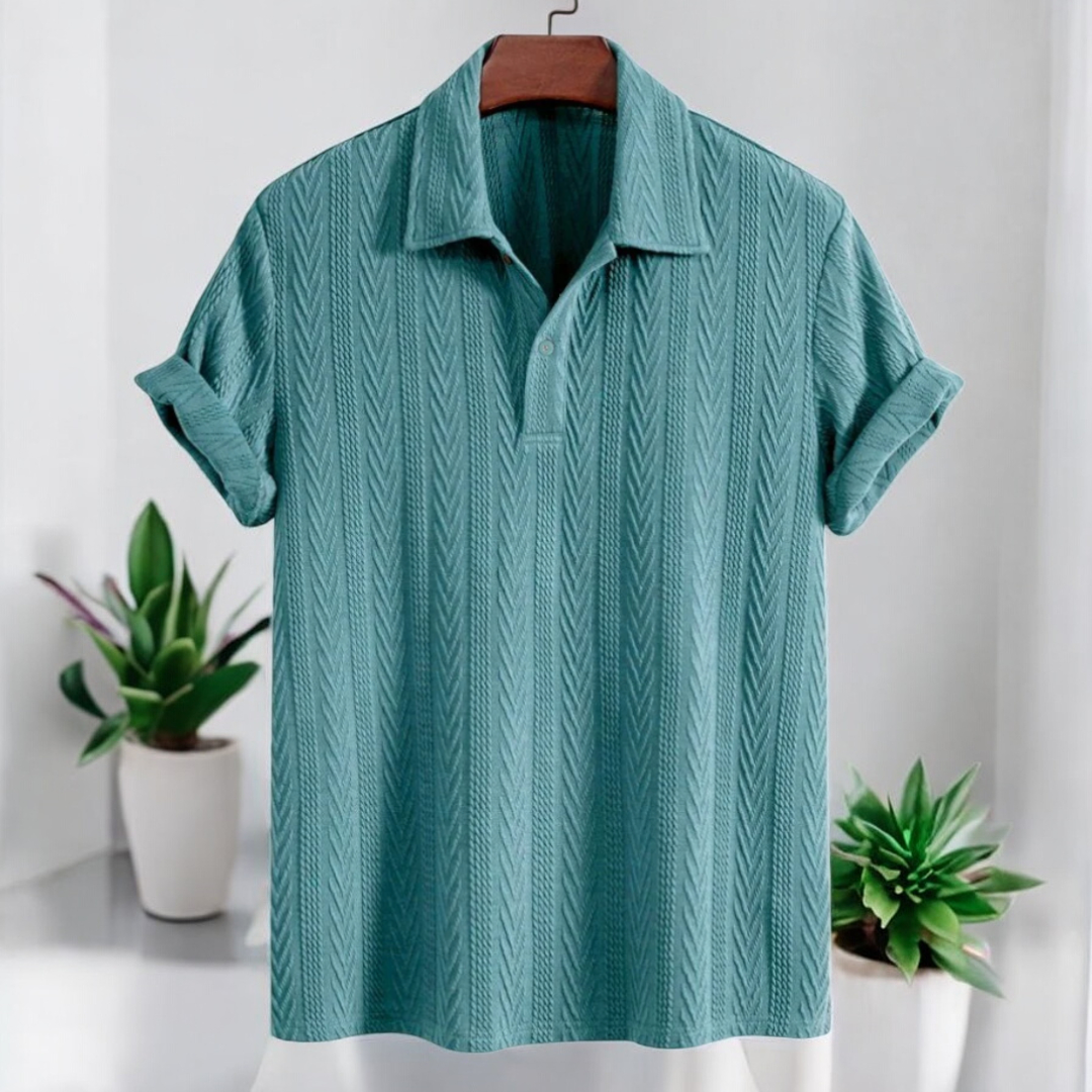 Knitted Turquoise Blue Shirt