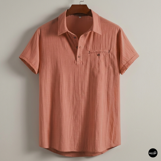 Premium Cotton Spread Collar Katua Shirt Reddish Brown Colour