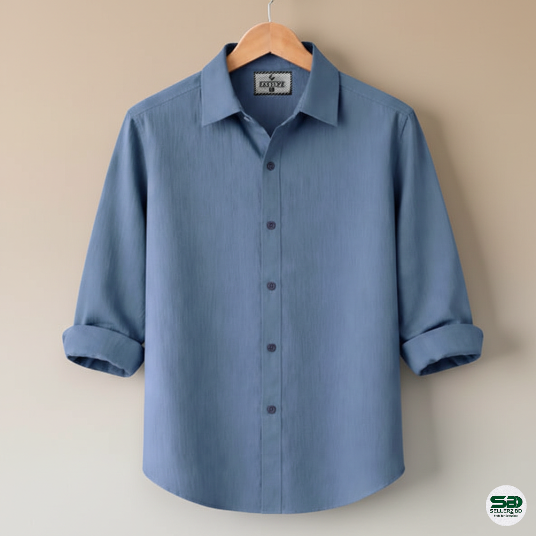 Light Sky Premium Zafran Cotton Full Sleeve Shirt