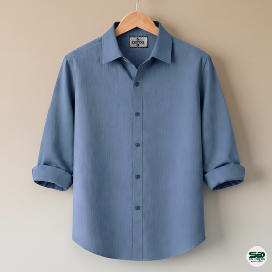 Light Sky Premium Zafran Cotton Full Sleeve Shirt