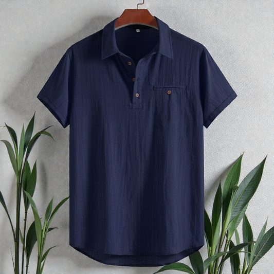 Premium Cotton Spread Collar Katua Shirt Navy Blue Colour