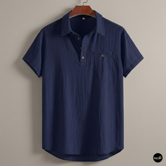Premium Cotton Spread Collar Katua Shirt Navy Blue Colour
