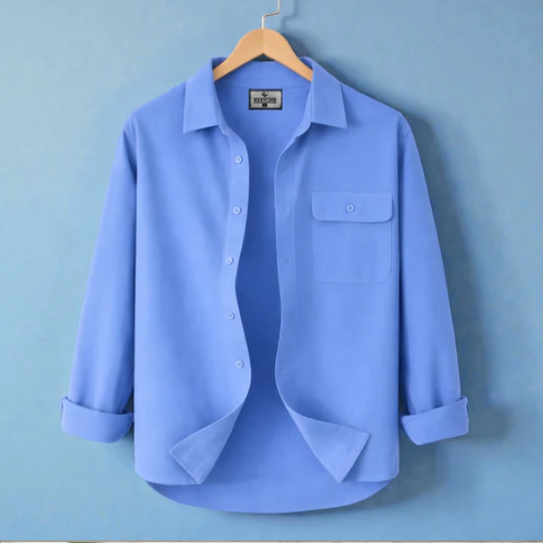 Sky Blue Single Pocket Full Sleeve Shirt