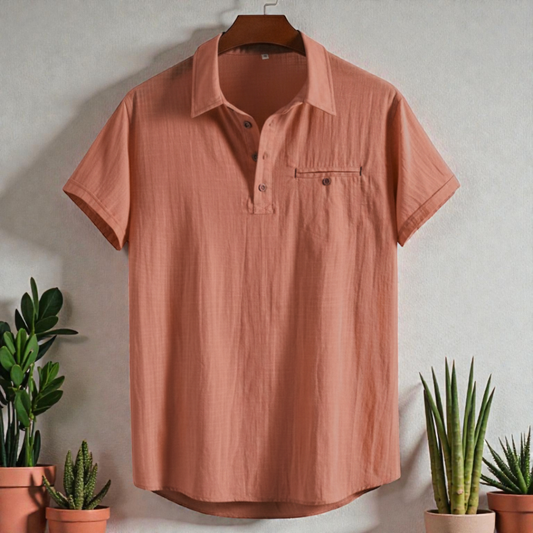 Premium Cotton Spread Collar Katua Shirt Reddish Brown Colour