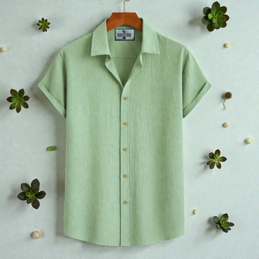 Lemon Colour Premium Zafran Cotton Half Sleeve Shirt